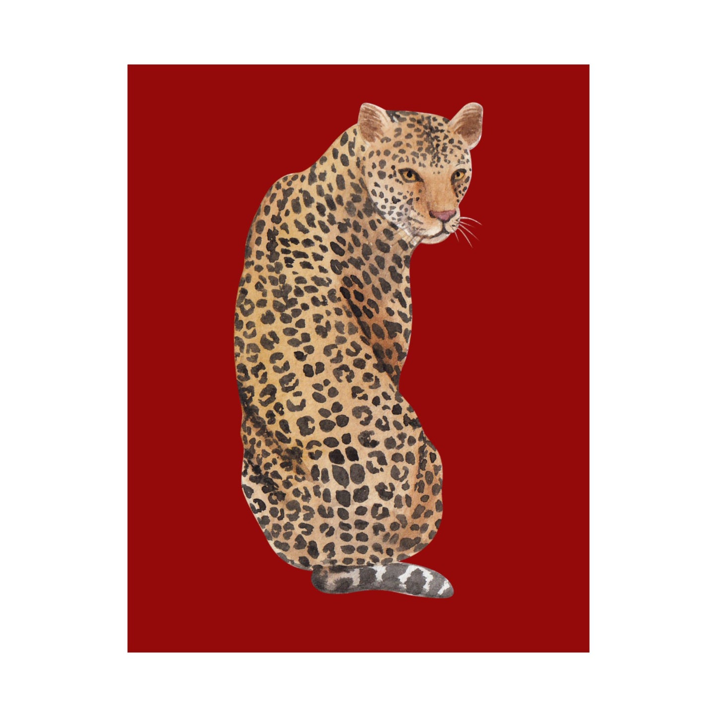 Red Leopard Vertical Wall Art