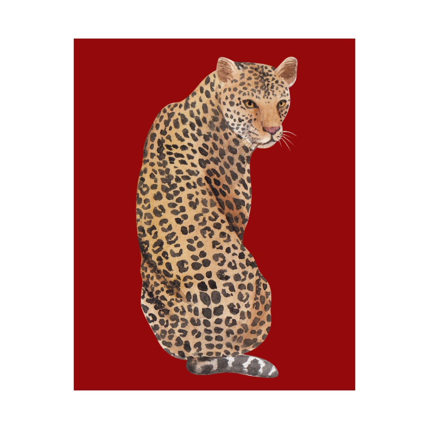 Red Leopard Vertical Wall Art