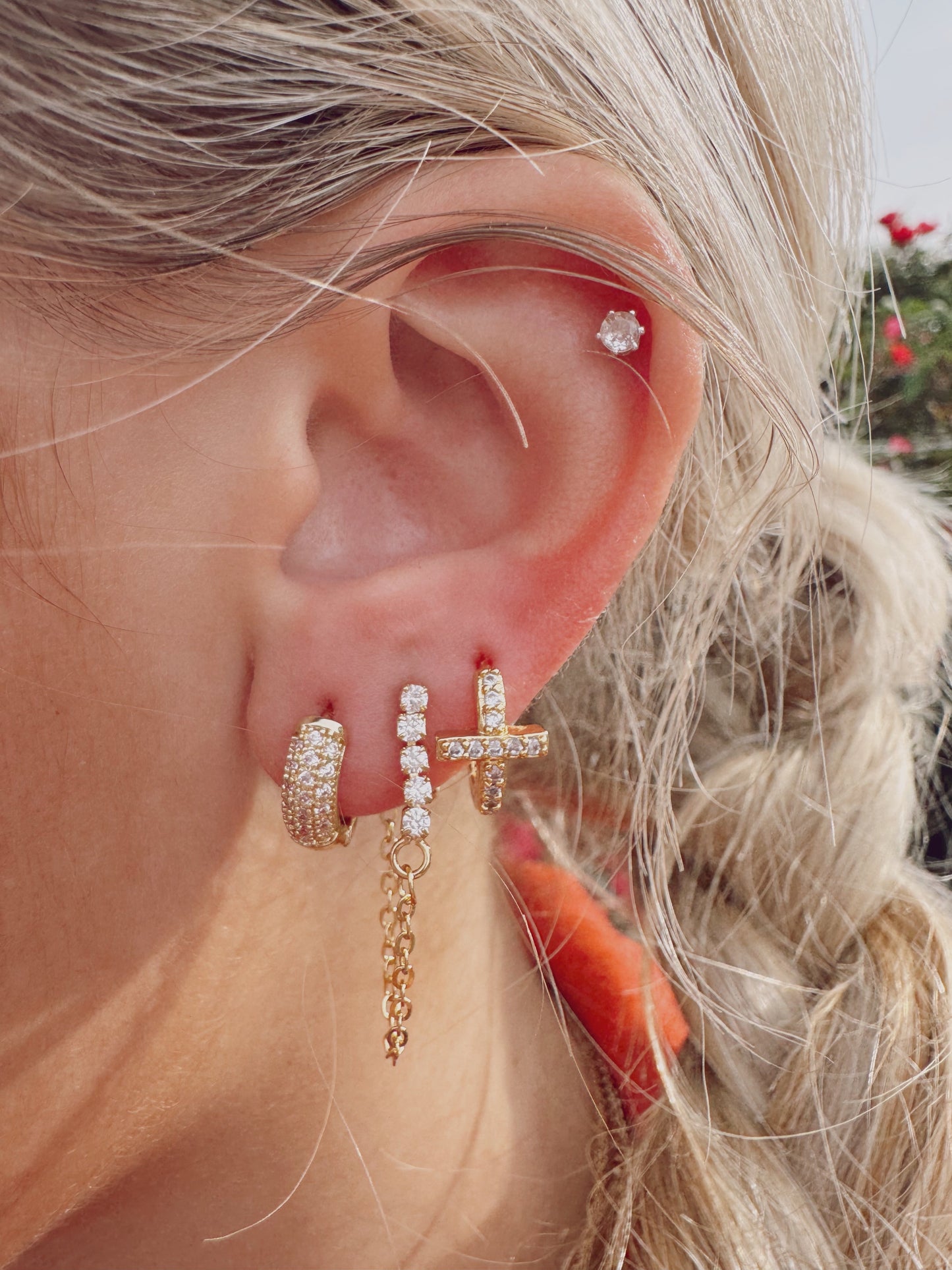 CZ Pavé Huggie Earrings