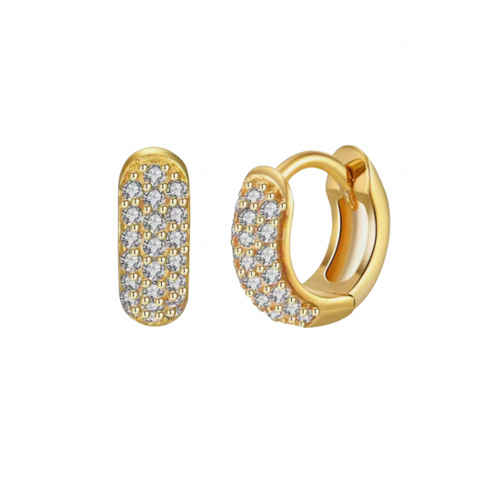 CZ Pavé Huggie Earrings