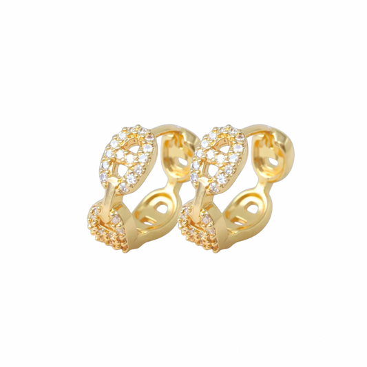 Interlinked Pavé Hoop Earrings